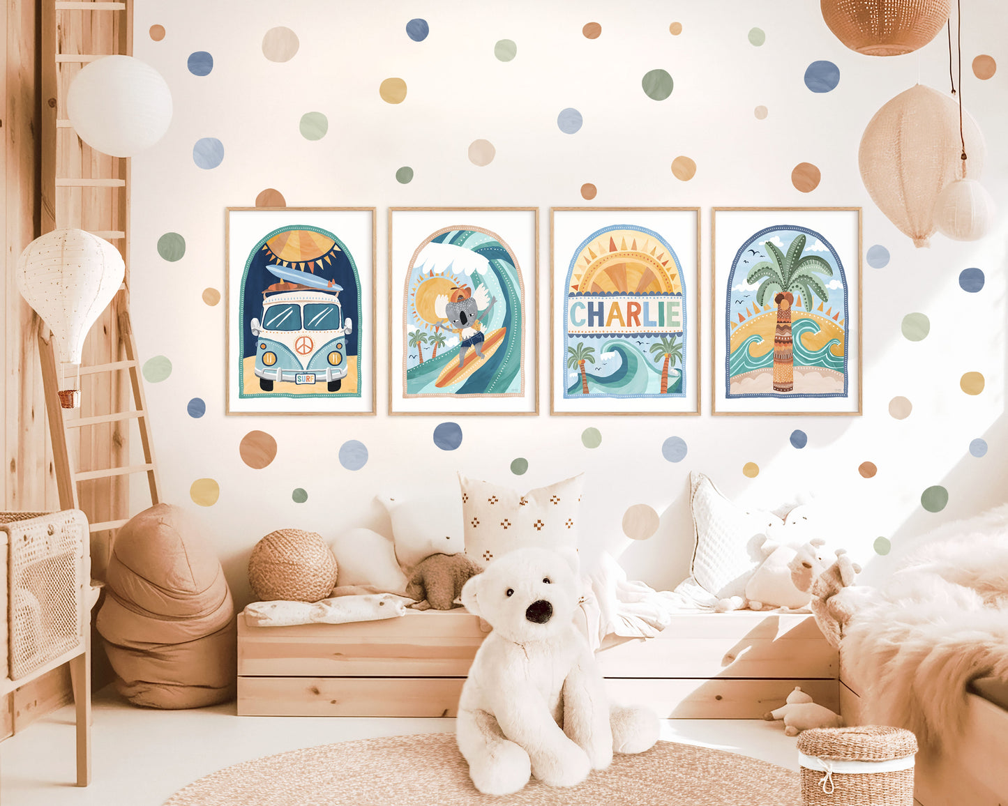 Pip+Phee Going Coconuts Koala Surf Art Print