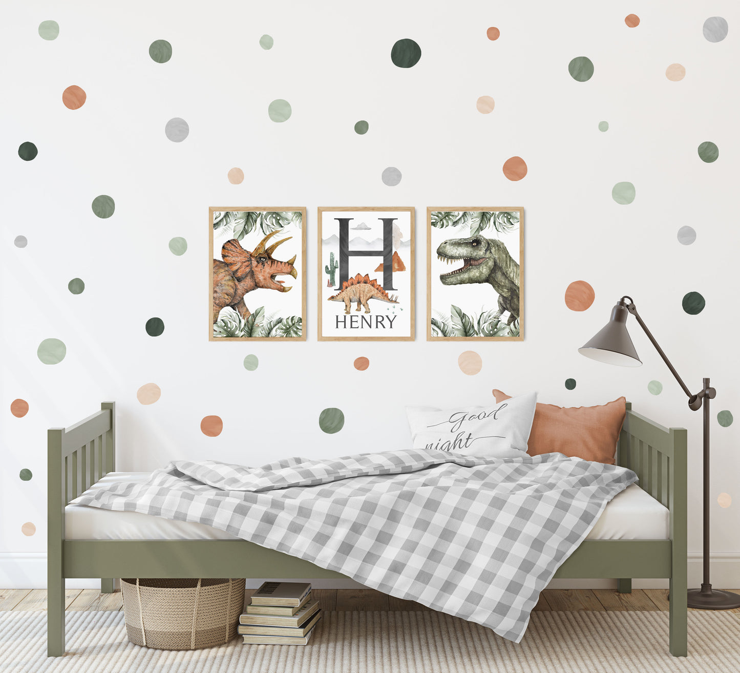 Pip+Phee Spot Fabric Wall Decals - Reusable - Jurassic Colours