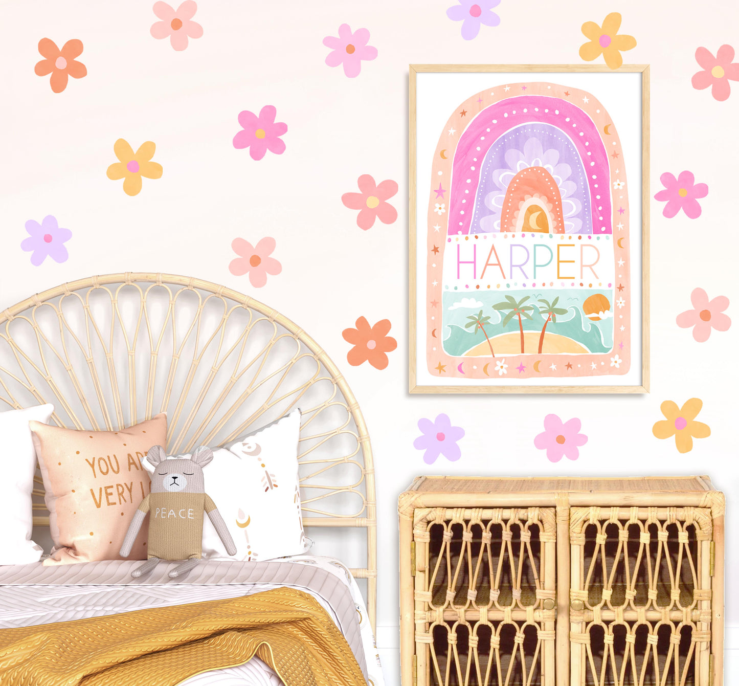 Pip+Phee Coastal Dreamer Personalised Name Art Print - Bright