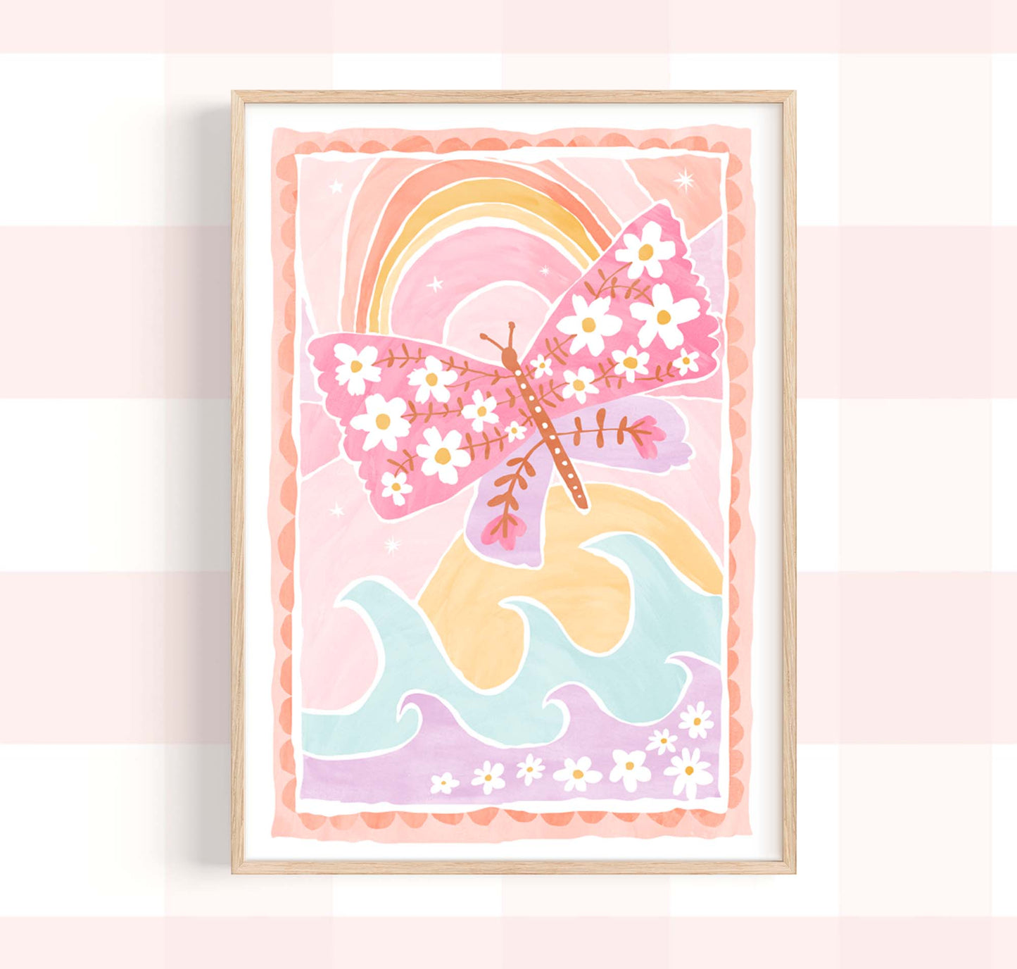 Pip+Phee Coastal Dreamer Butterfly Beach Art Print - Dusty Pastel