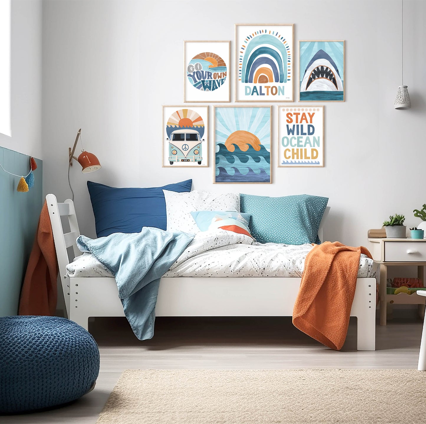 Pip+Phee Surf Shark Art Print
