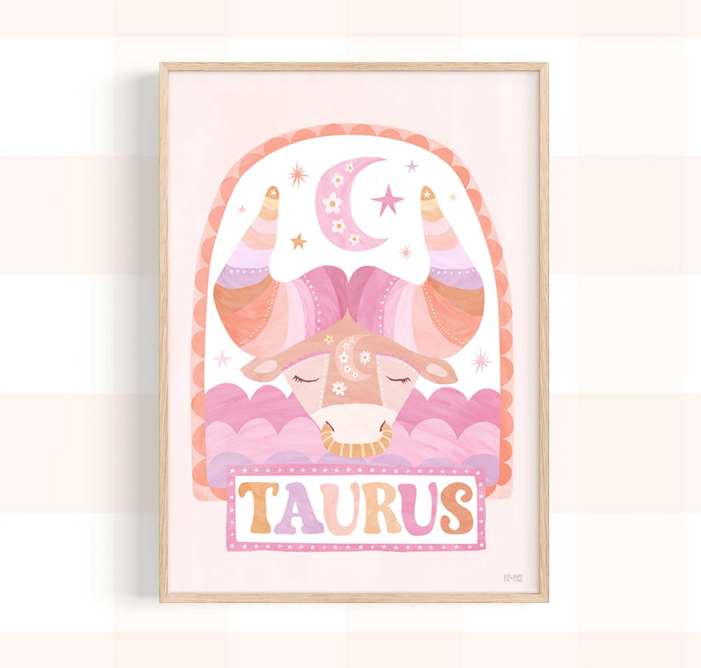 Pip+Phee Horoscope Zodiac Art Print - Taurus - Pastel