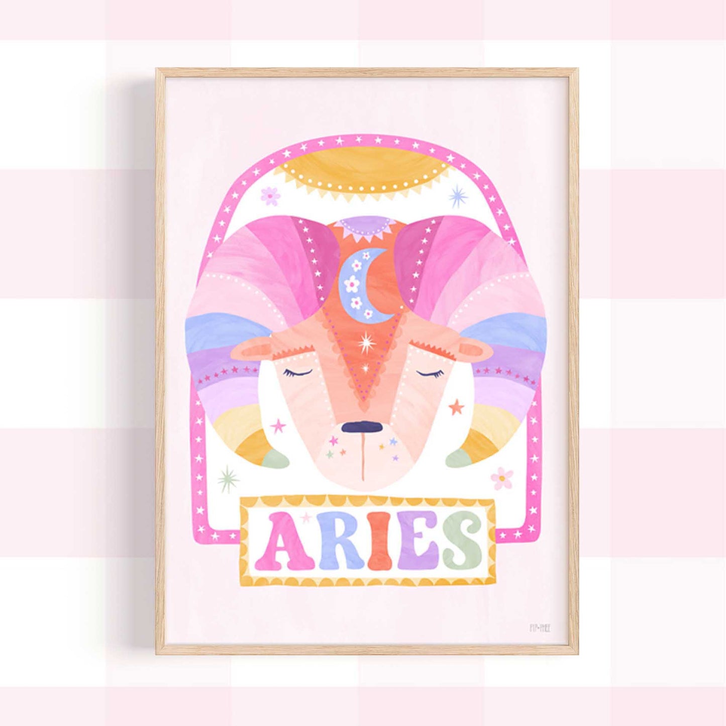 Pip+Phee Horoscope Zodiac Art Print - Aries - Bright