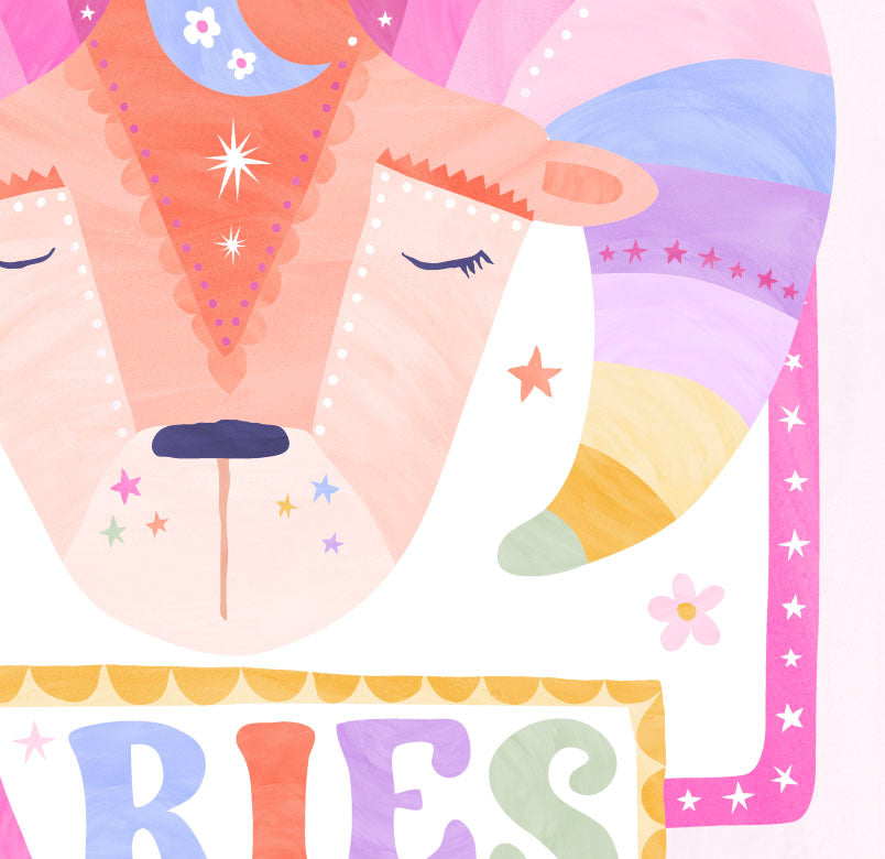 Pip+Phee Horoscope Zodiac Art Print - Aries - Bright