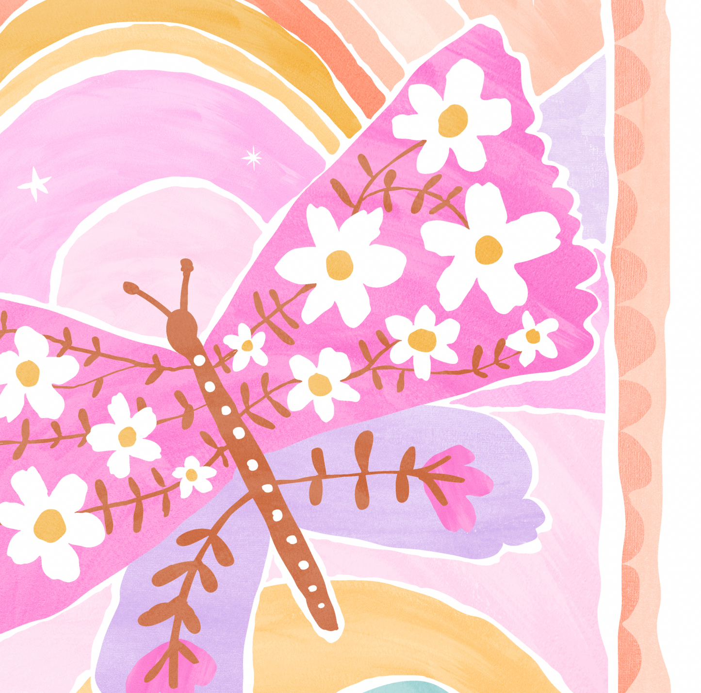 Pip+Phee Coastal Dreamer Butterfly Beach Art Print - Bright