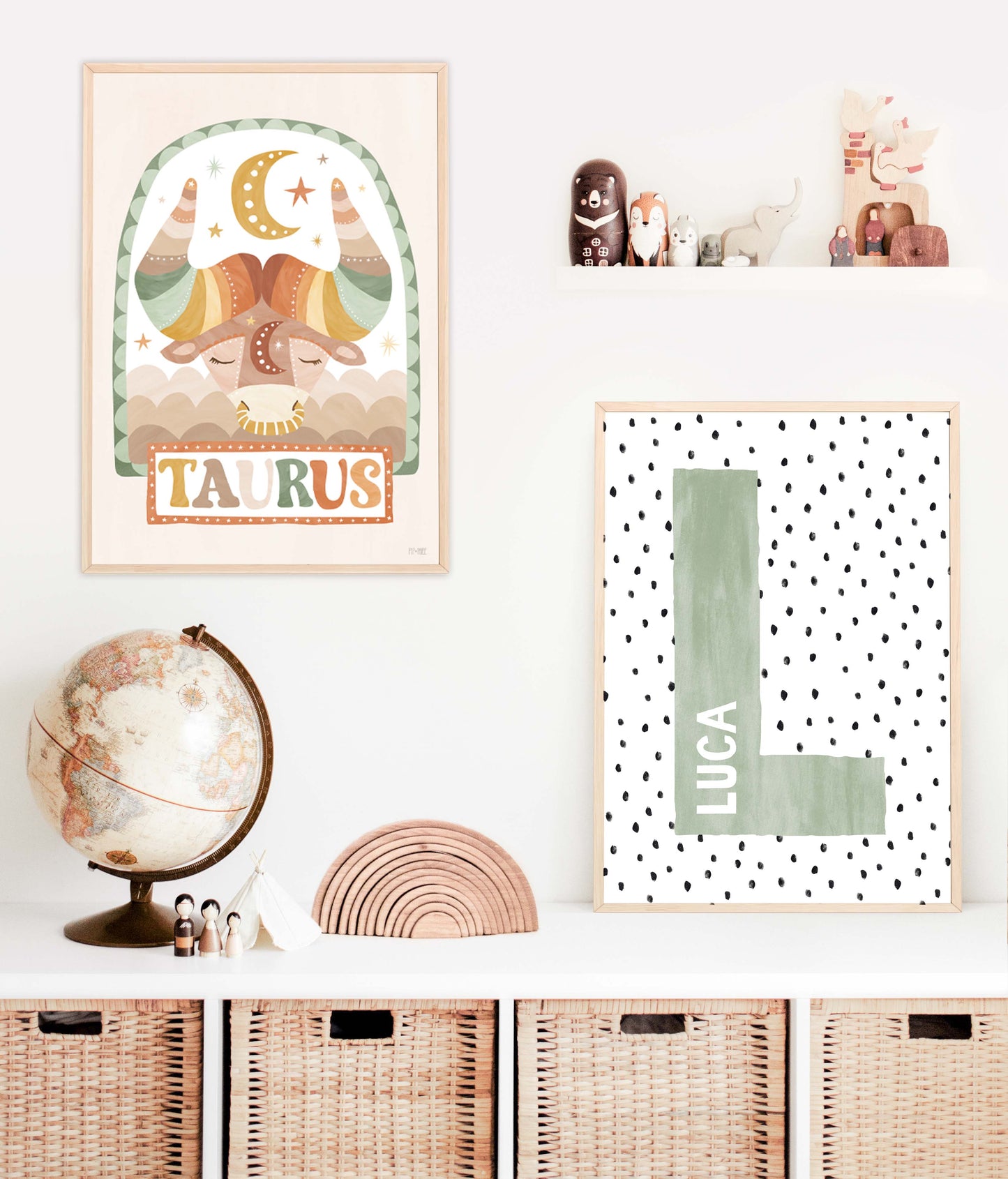 Pip+Phee Horoscope Zodiac Art Print - Taurus - Neutral