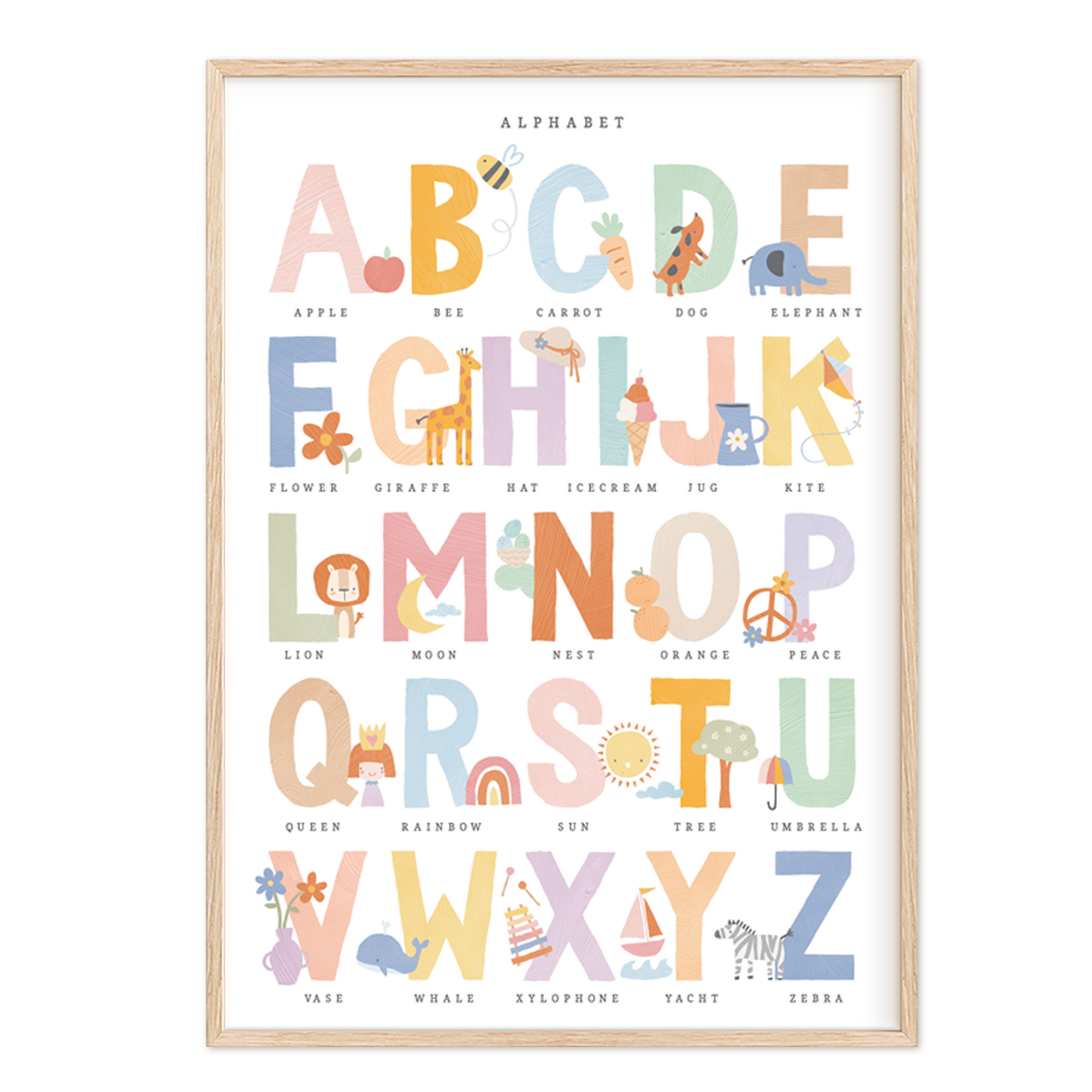 Pip+Phee Clever Cookie Alphabet Art Print - Dusty Pastel