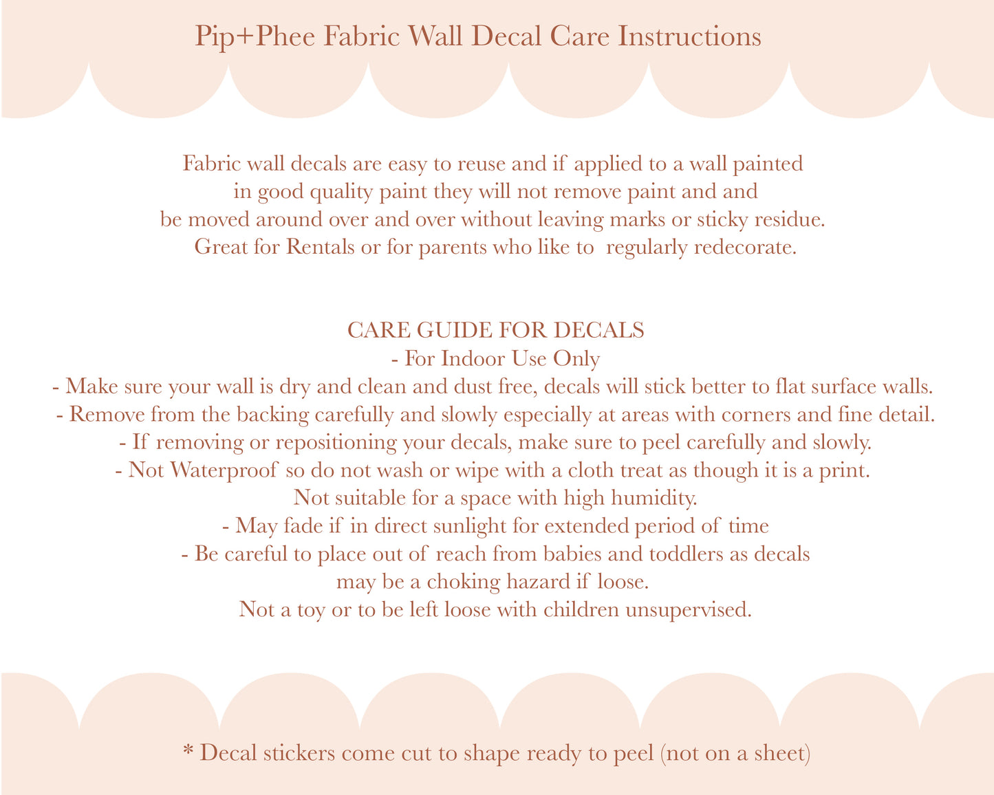Pip+Phee Daisy Fabric Wall Decals - Small Size - Dusty Peach & Pink Colours