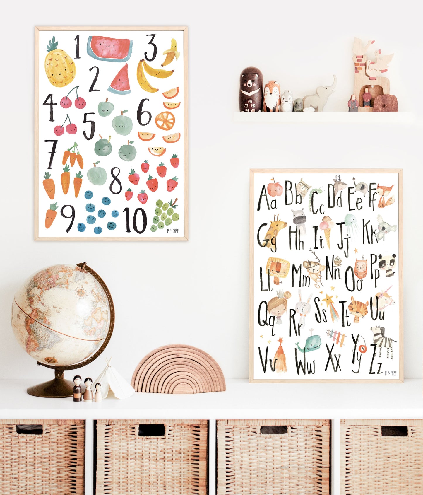 Pip+Phee Watercolour Picture Alphabet Art Print