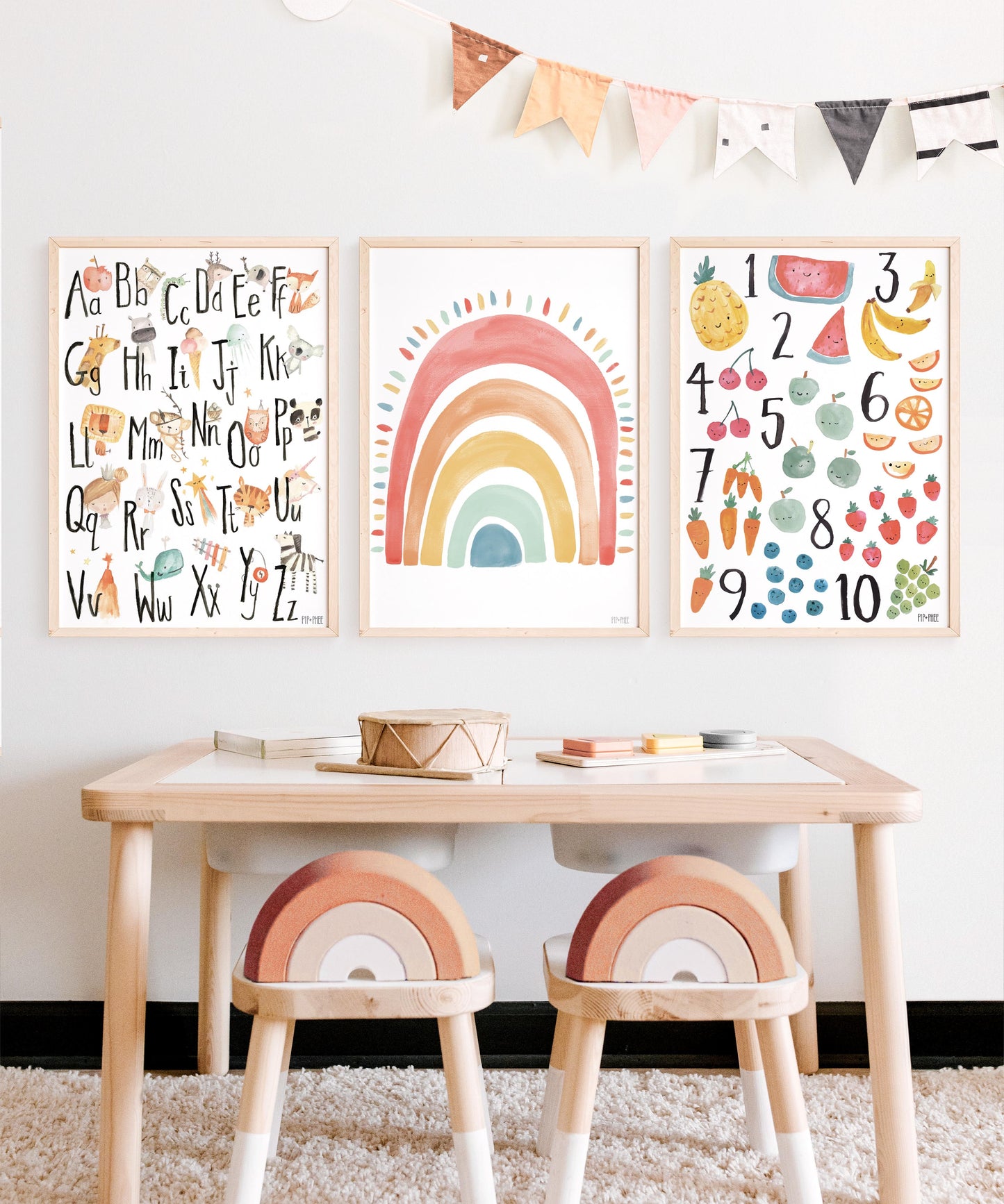 Pip+Phee Watercolour Picture Alphabet Art Print