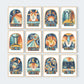 Pip+Phee Horoscope Zodiac Art Print - Aquarius - Blue/Rust