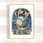 Pip+Phee Horoscope Zodiac Art Print - Scorpio - Blue/Rust