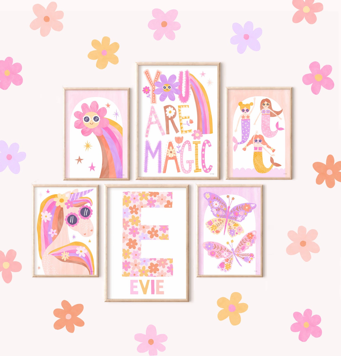 Pip+Phee Daisy You Are Magic Slogan Art Print