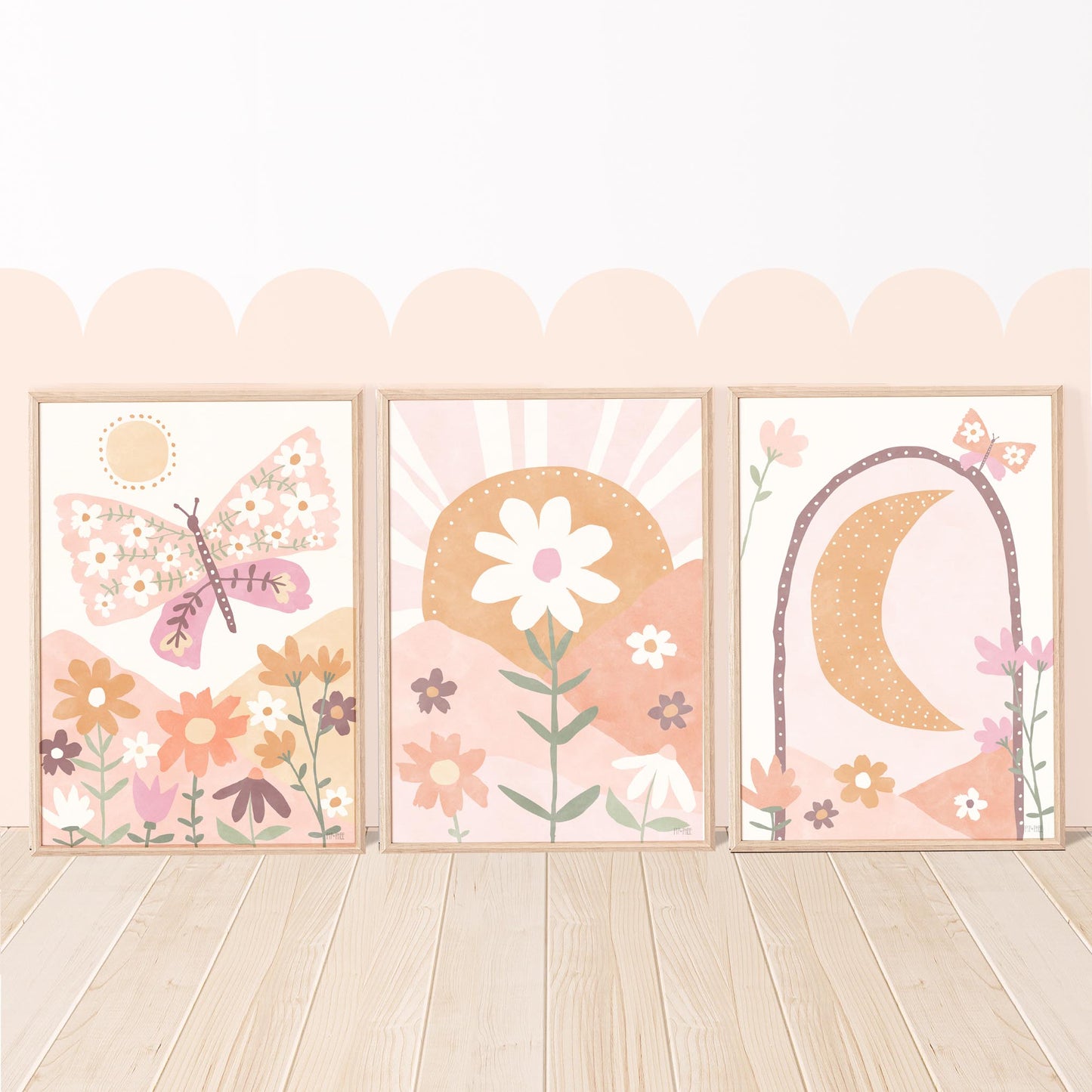 Pip+Phee Daisy Fields Art Print - Dusty Peach