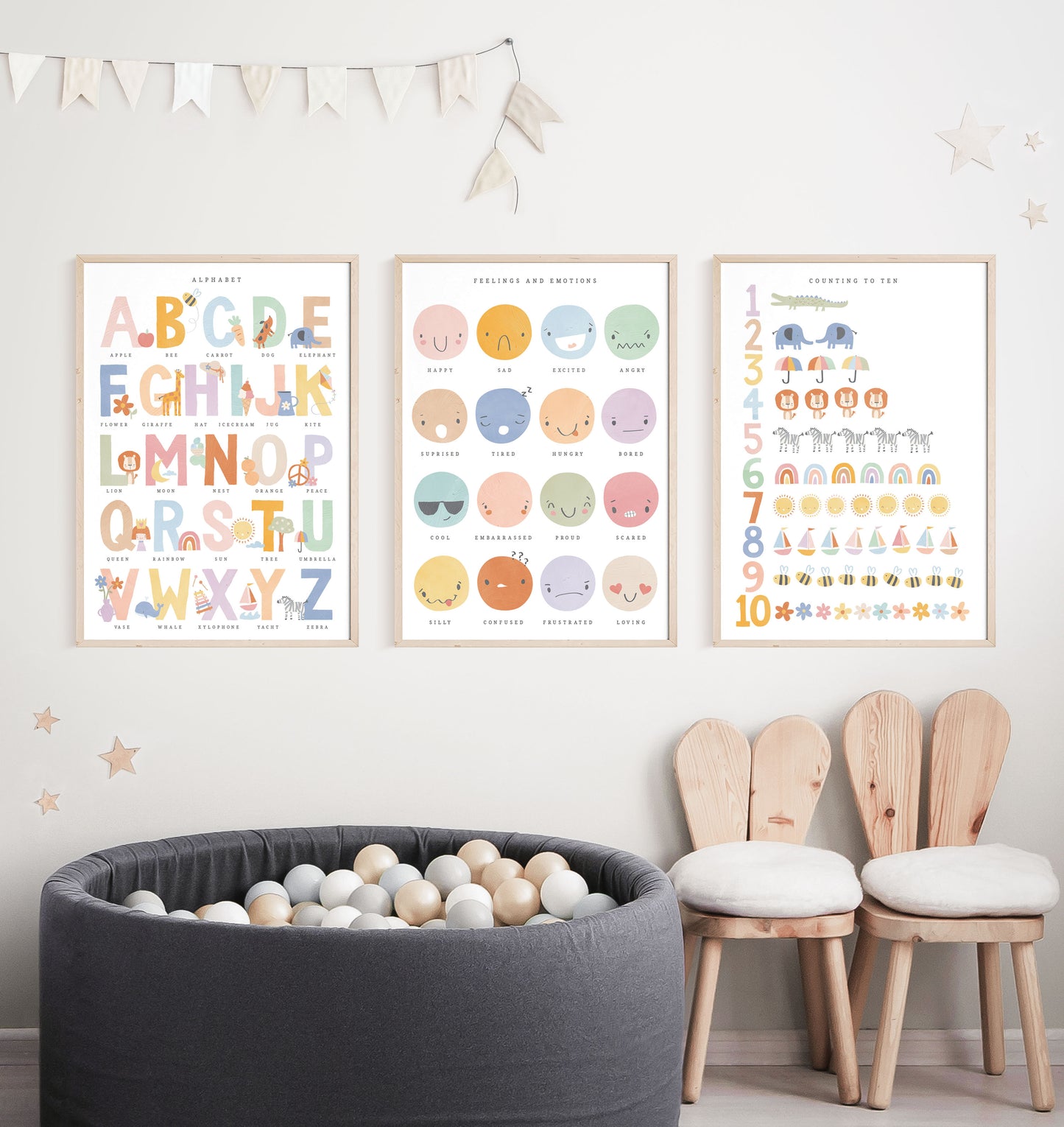 Pip+Phee Clever Cookie Alphabet Art Print - Dusty Pastel