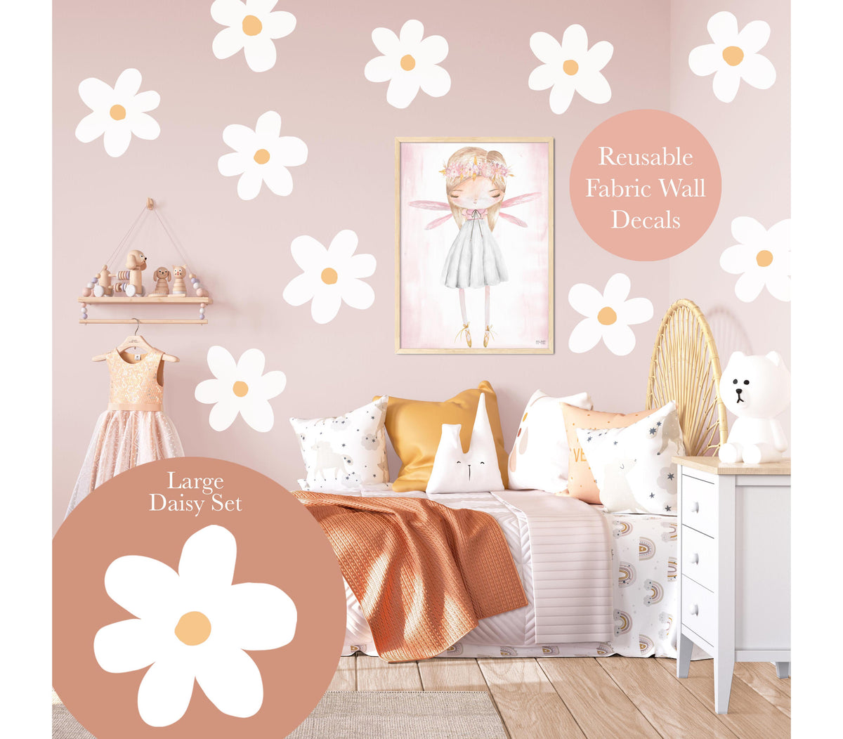 1 Large White Daisy decal sample