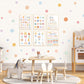 Pip+Phee Spot Fabric Wall Decals - Reusable - Dusty Rainbow colours