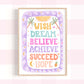 Pip+Phee Coastal Dreamer Positive Affirmation Quote Art Print - Bright
