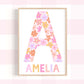 Pip+Phee Personalised Daisy Name Art Print - Bright