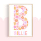 Pip+Phee Personalised Daisy Name Art Print - Bright
