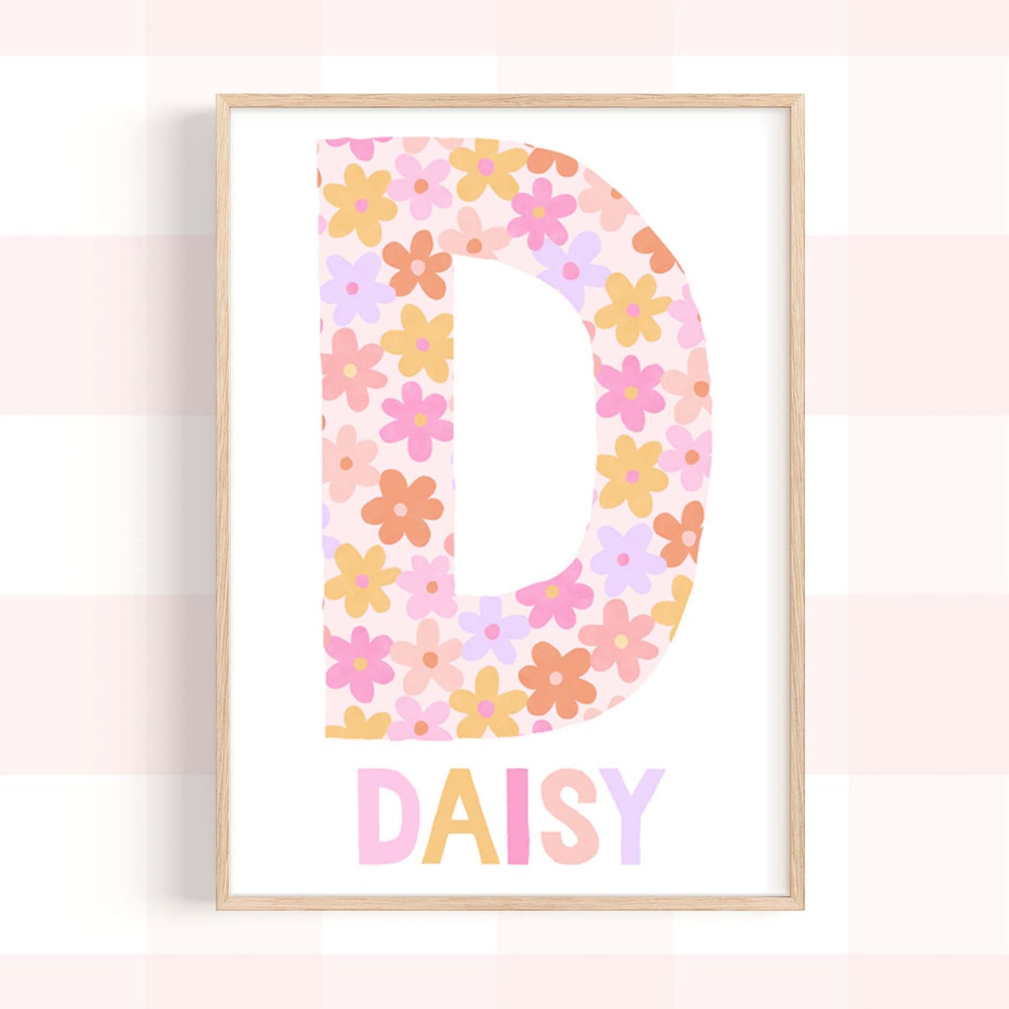Pip+Phee Personalised Daisy Name Art Print - Bright