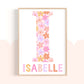 Pip+Phee Personalised Daisy Name Art Print - Bright