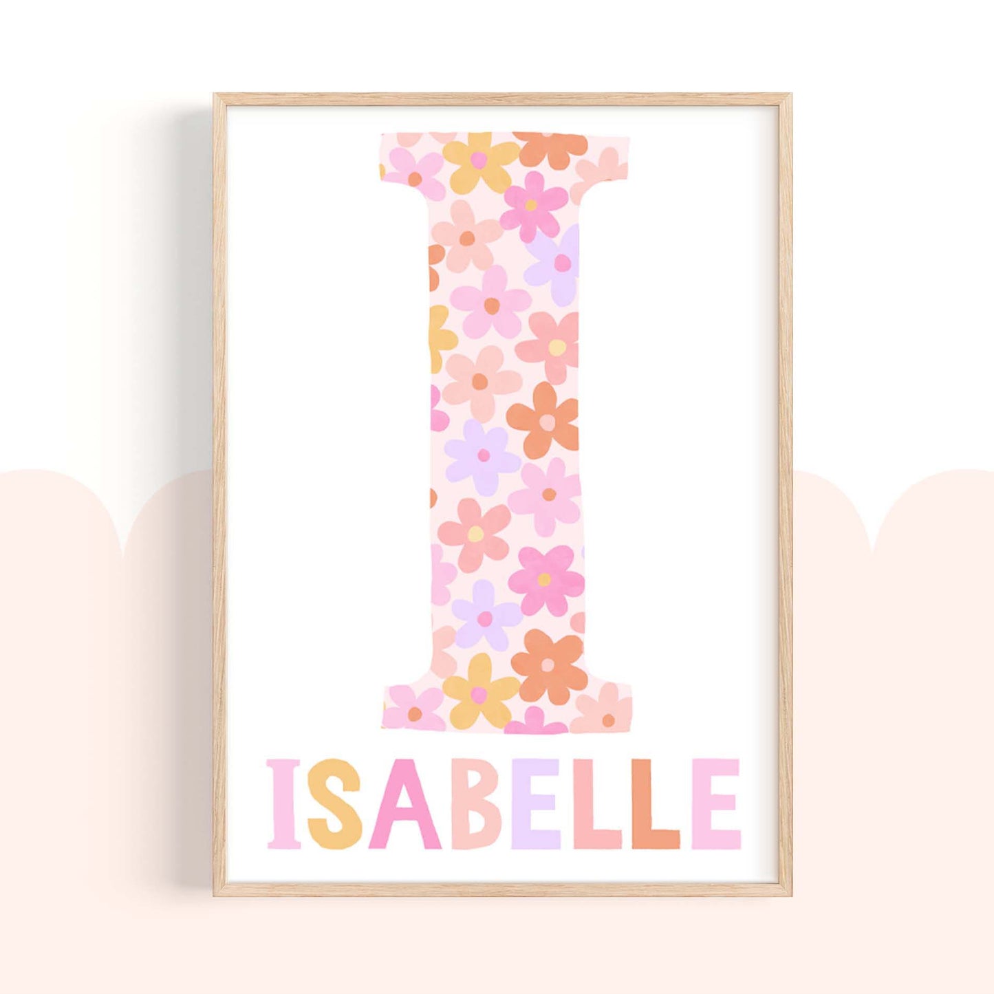 Pip+Phee Personalised Daisy Name Art Print - Bright