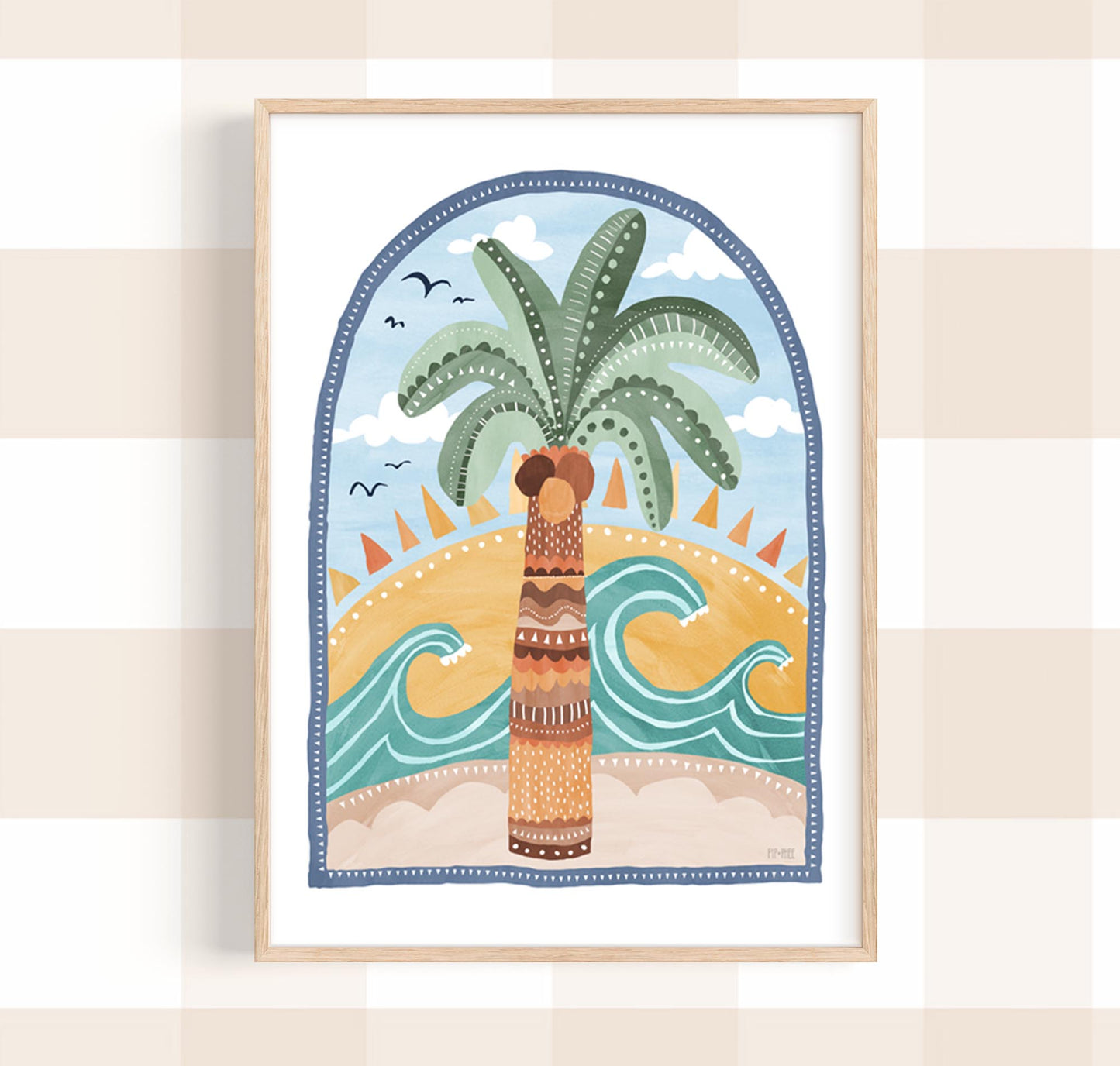 Pip+Phee Going Coconuts Palm Tree Art Print