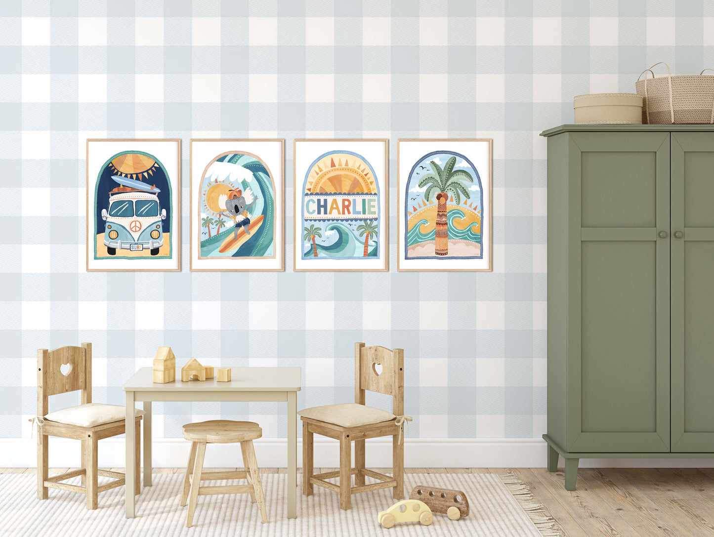 Pip+Phee Going Coconuts Personalised Name Art Print