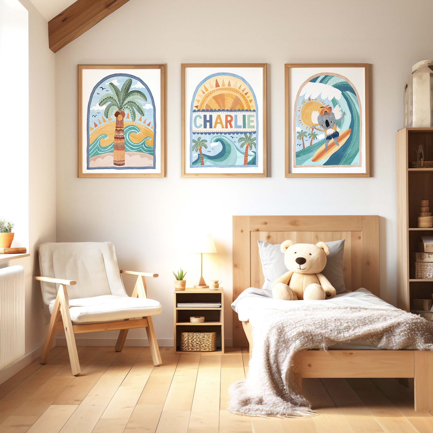 Pip+Phee Going Coconuts Koala Surf Art Print