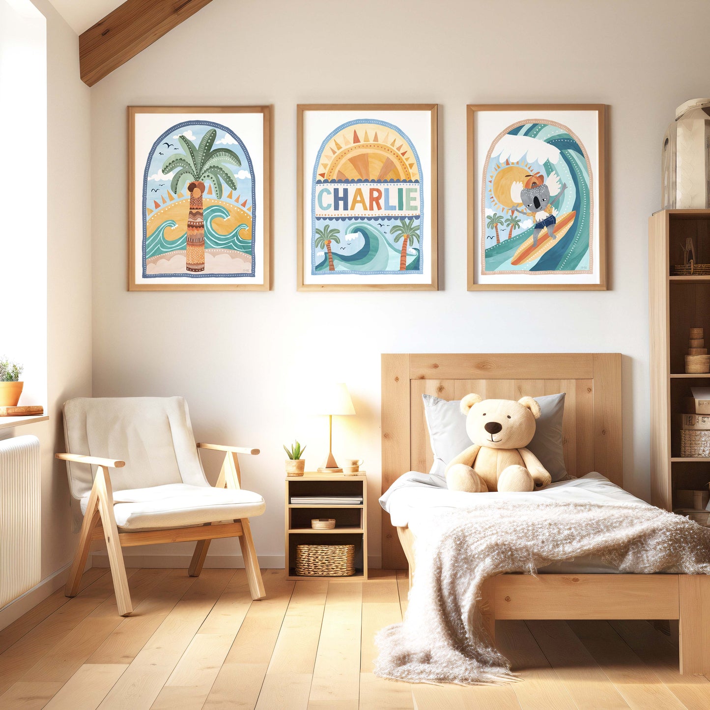 Pip+Phee Going Coconuts Personalised Name Art Print