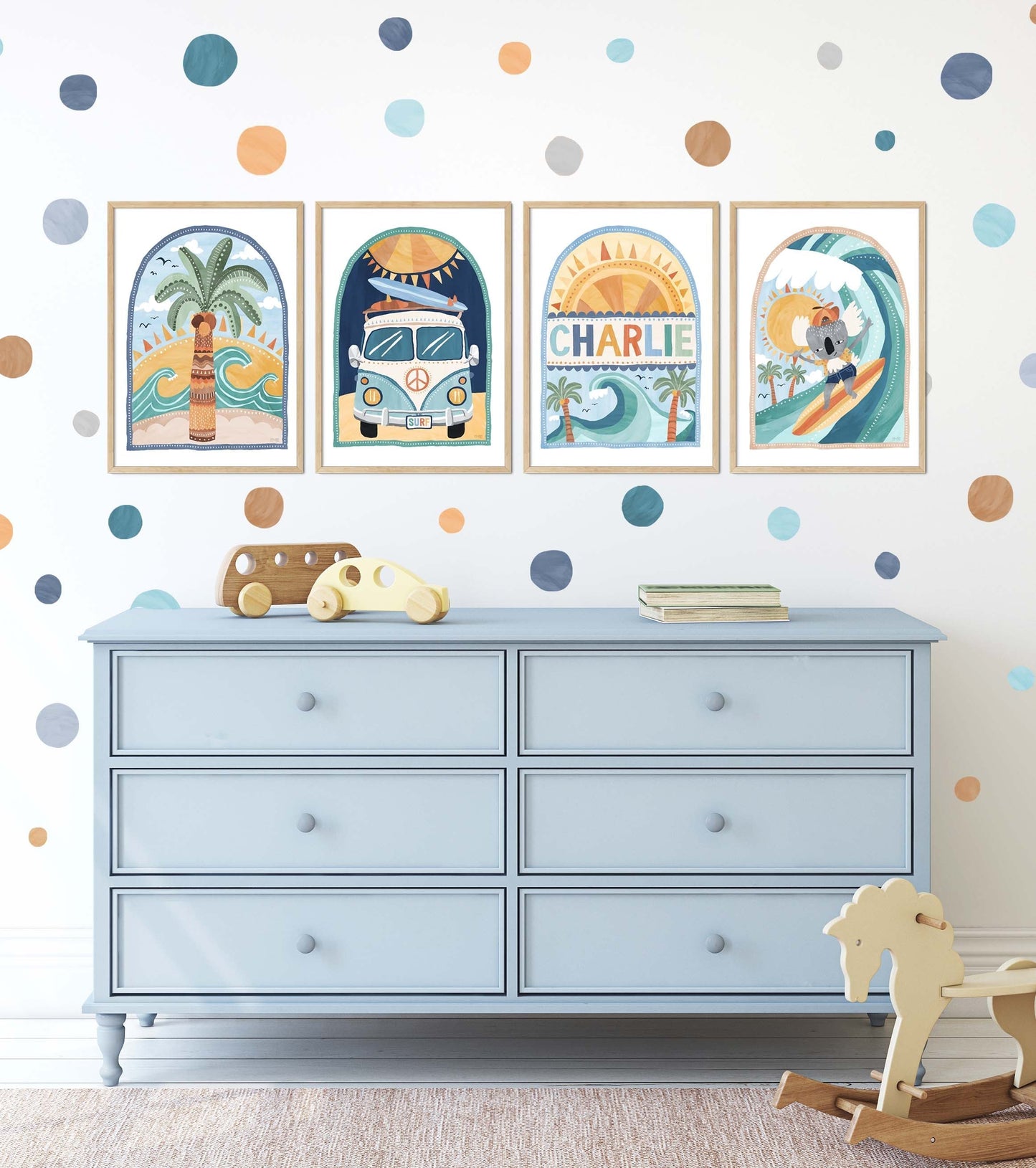 Pip+Phee Going Coconuts Personalised Name Art Print