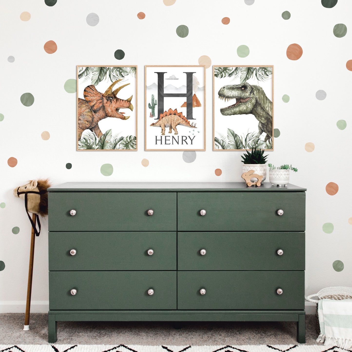 Pip+Phee Spot Fabric Wall Decals - Reusable - Jurassic Colours