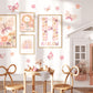 Pip+Phee Daisy Butterfly Fabric Wall Decals - Dusty Peach & Pink Colours