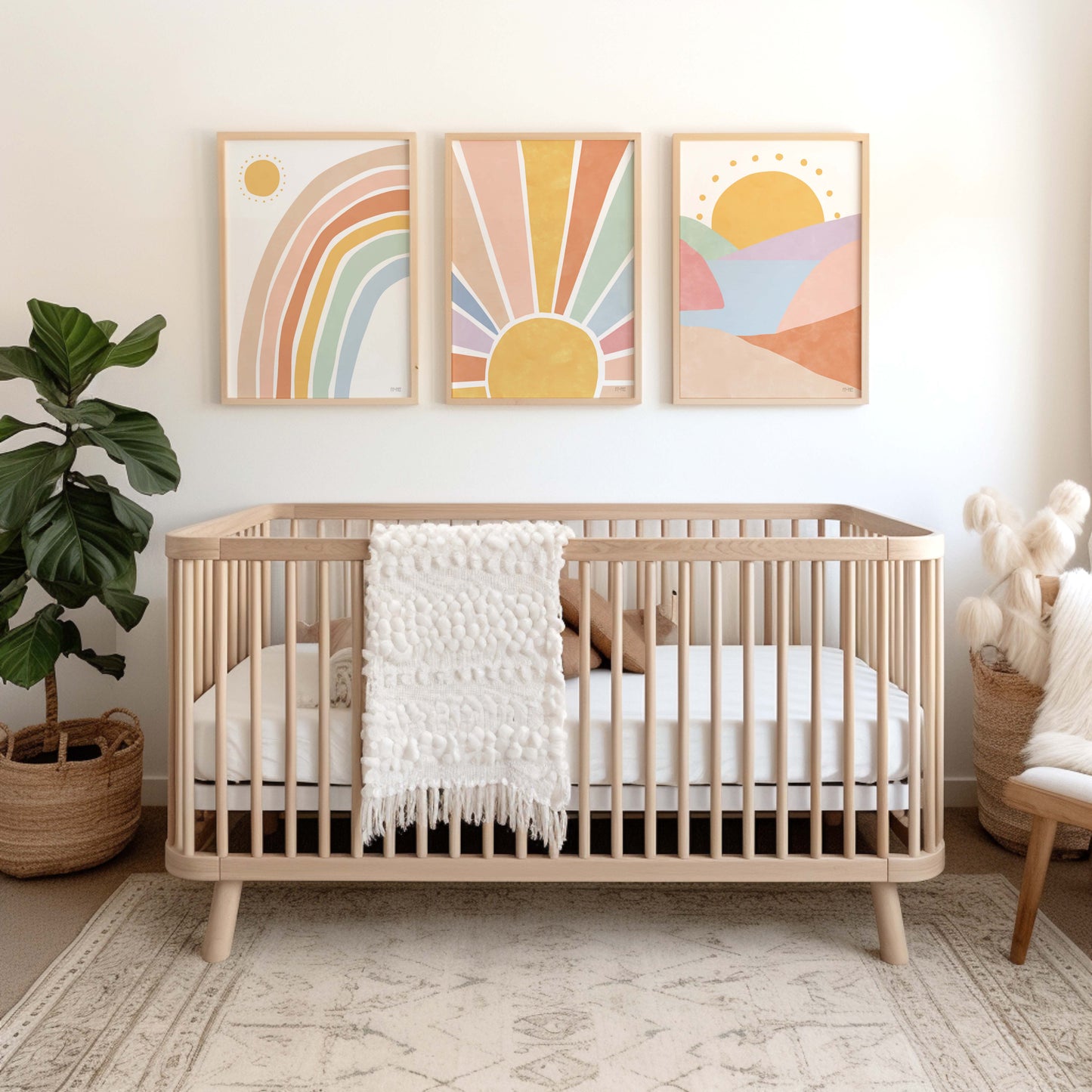 Pip+Phee Sunny Days Rainbow Art Print - Dusty Rainbow