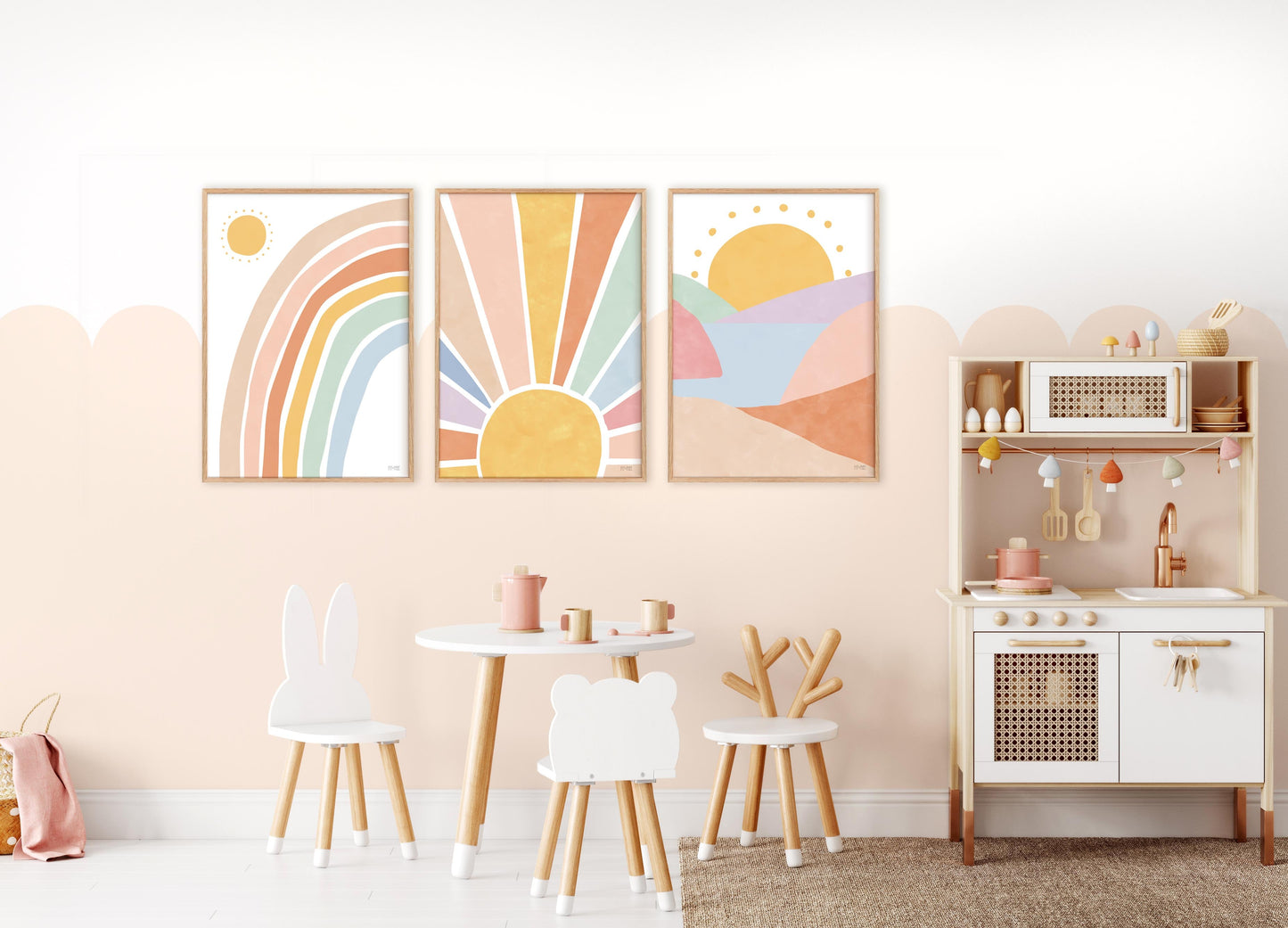 Pip+Phee Sunny Days Rainbow Art Print - Dusty Rainbow