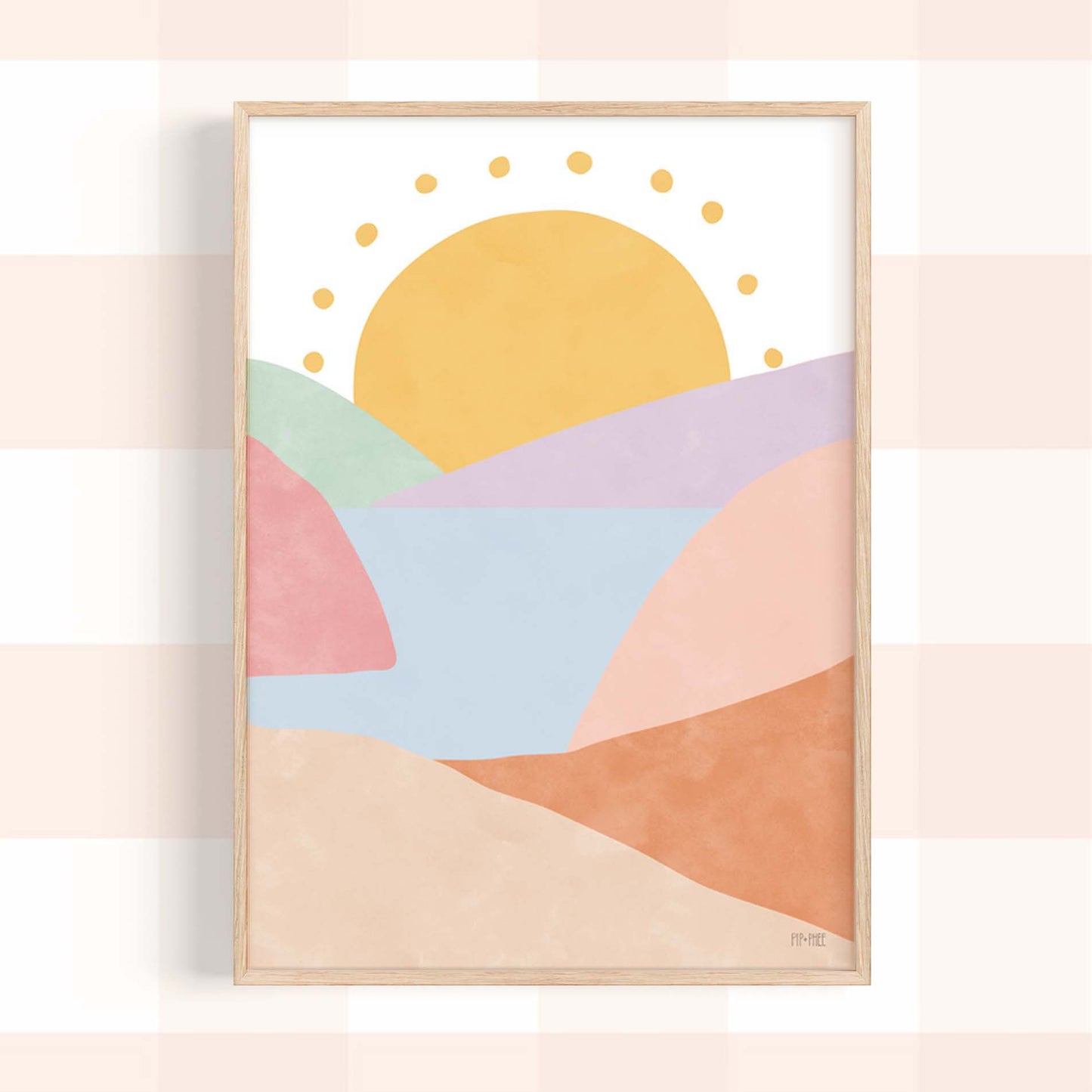 Pip+Phee Sunny Days Mountain Art Print - Dusty Rainbow