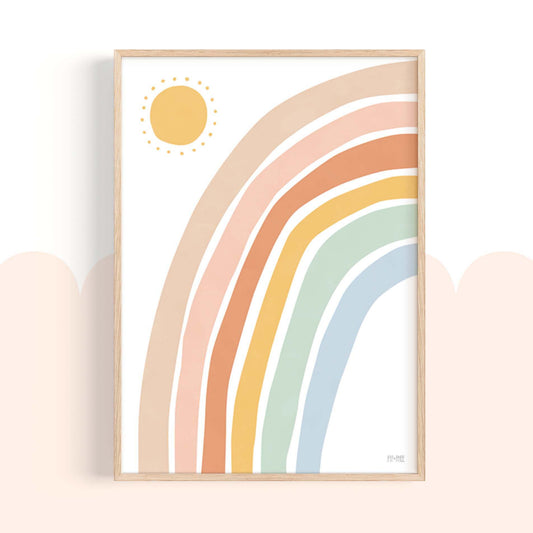 Pip+Phee Sunny Days Rainbow Art Print - Dusty Rainbow