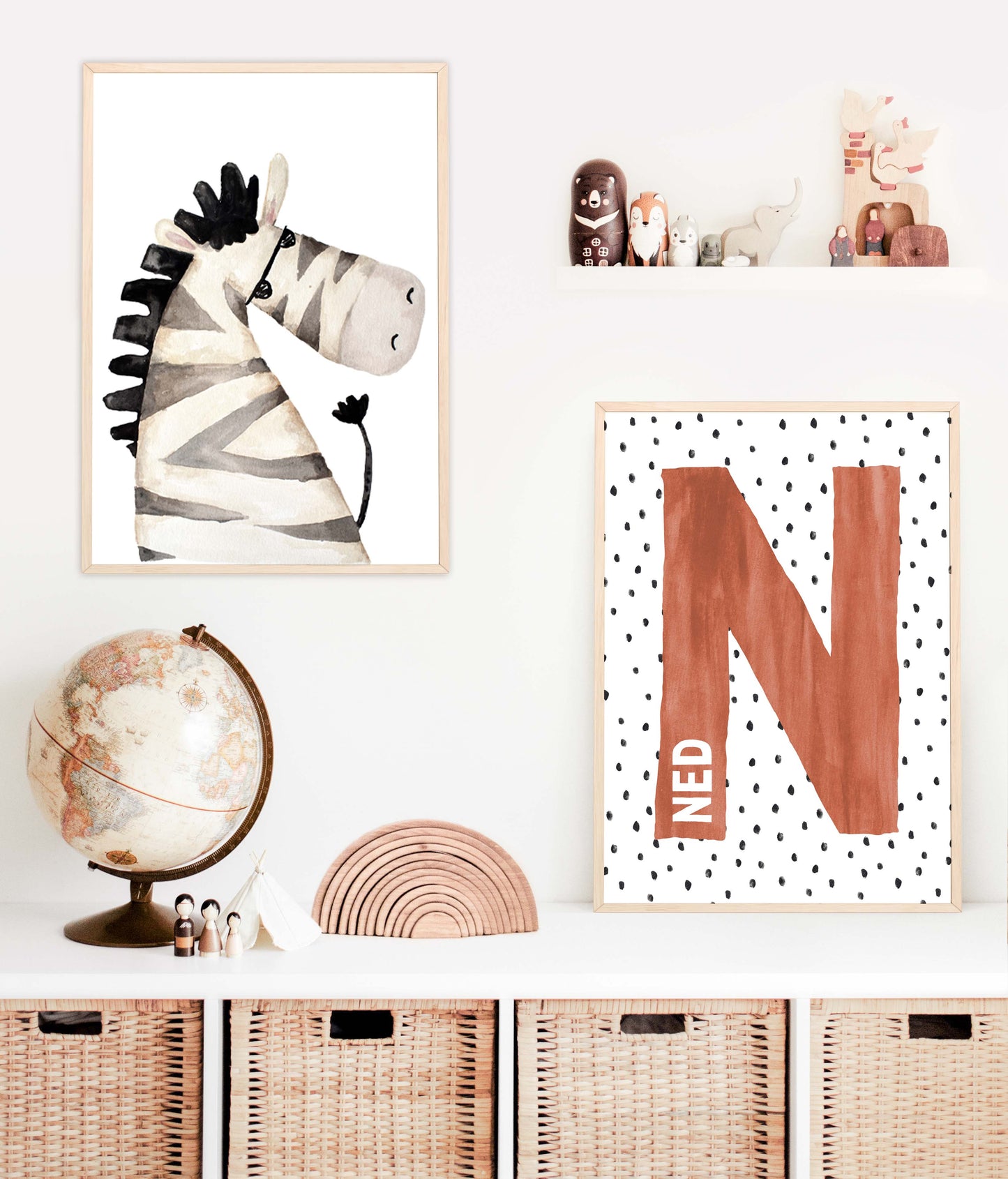 Pip+Phee Safari Bunch - Jungle Zebra Art Print