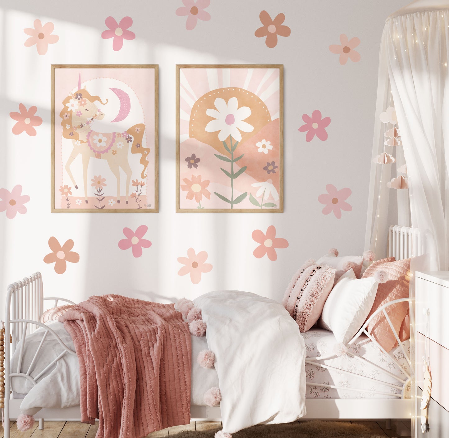 Pip+Phee Daisy Fields Art Print - Dusty Peach