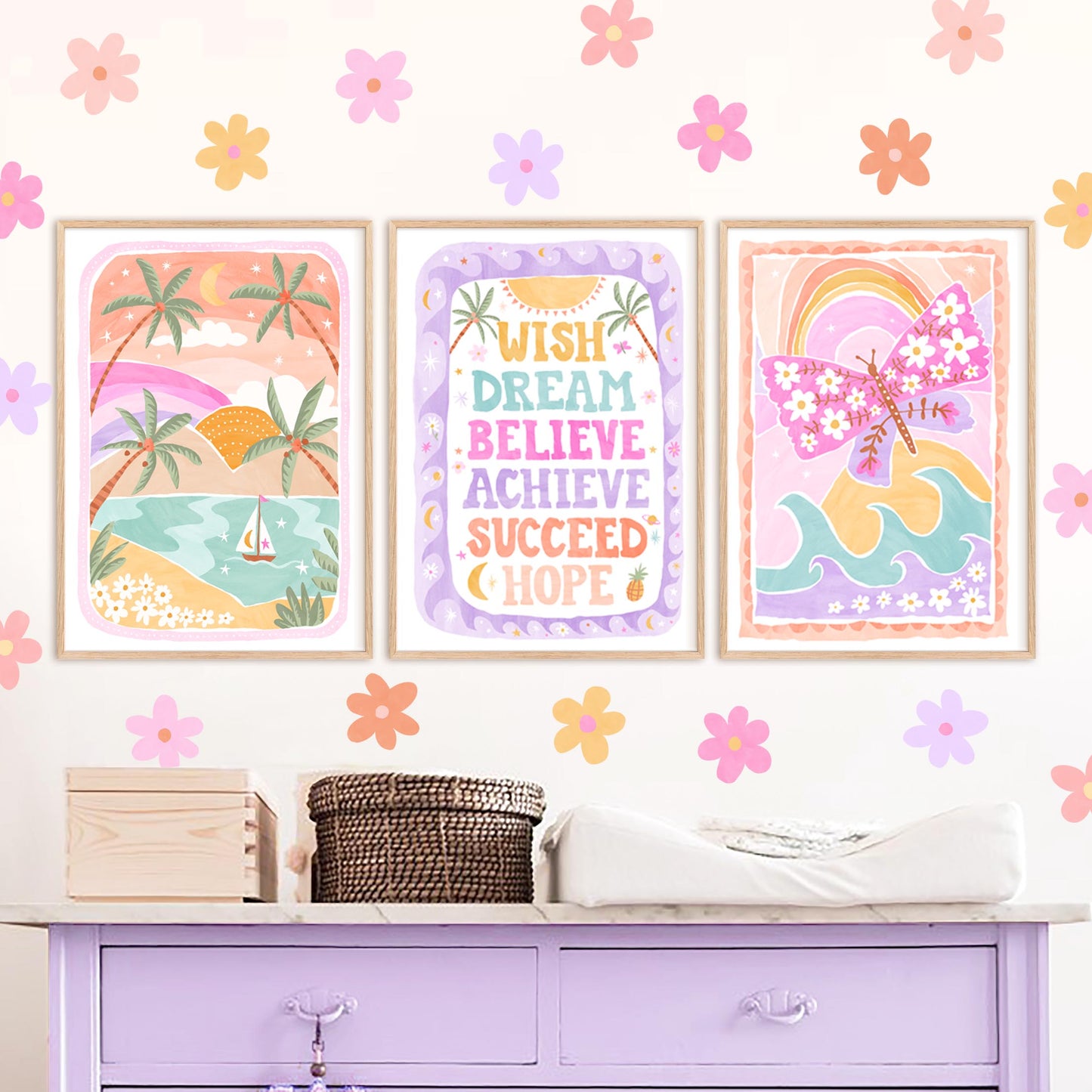 Pip+Phee Coastal Dreamer Butterfly Beach Art Print - Bright