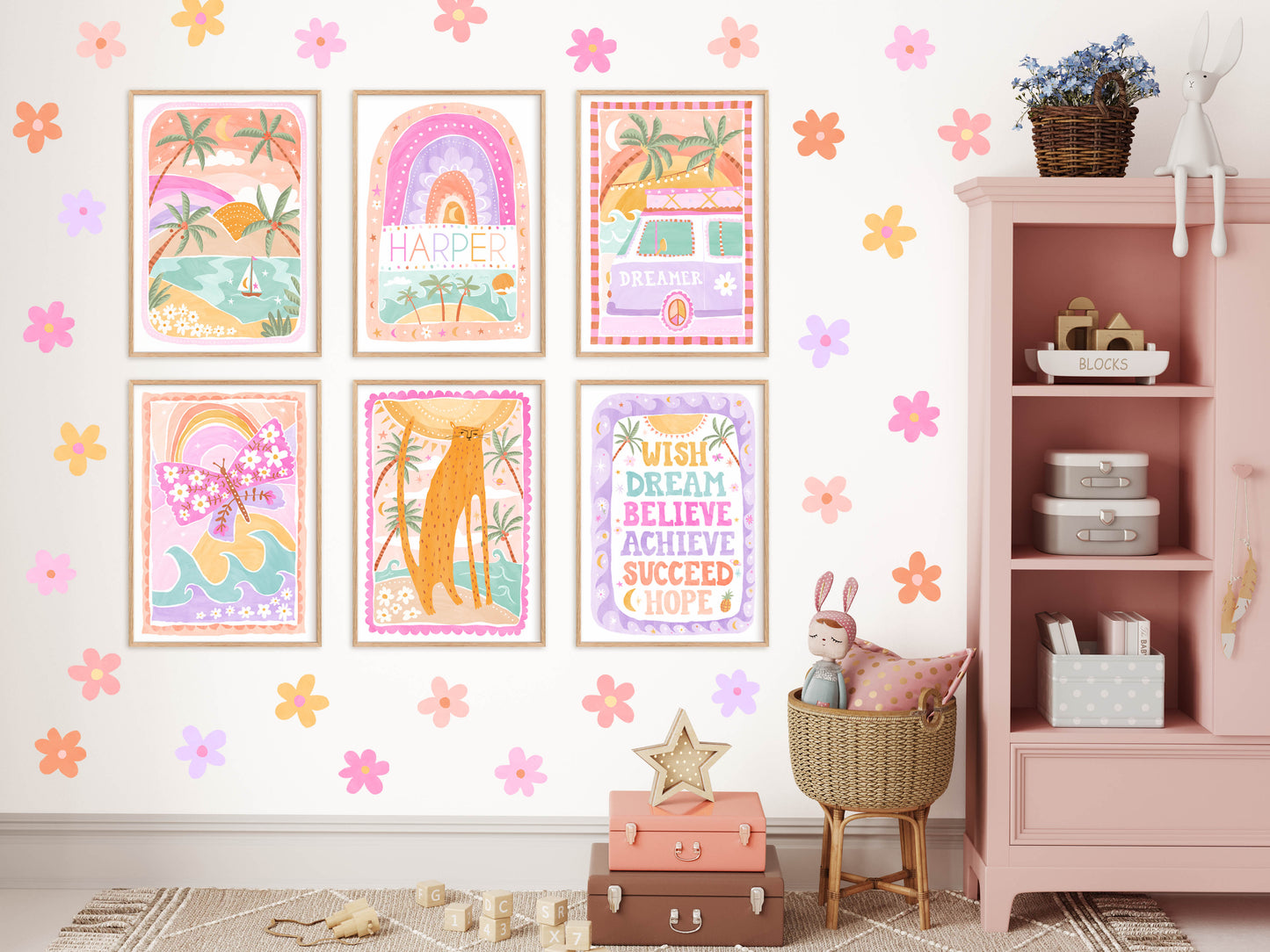 Pip+Phee Coastal Dreamer Butterfly Beach Art Print - Bright