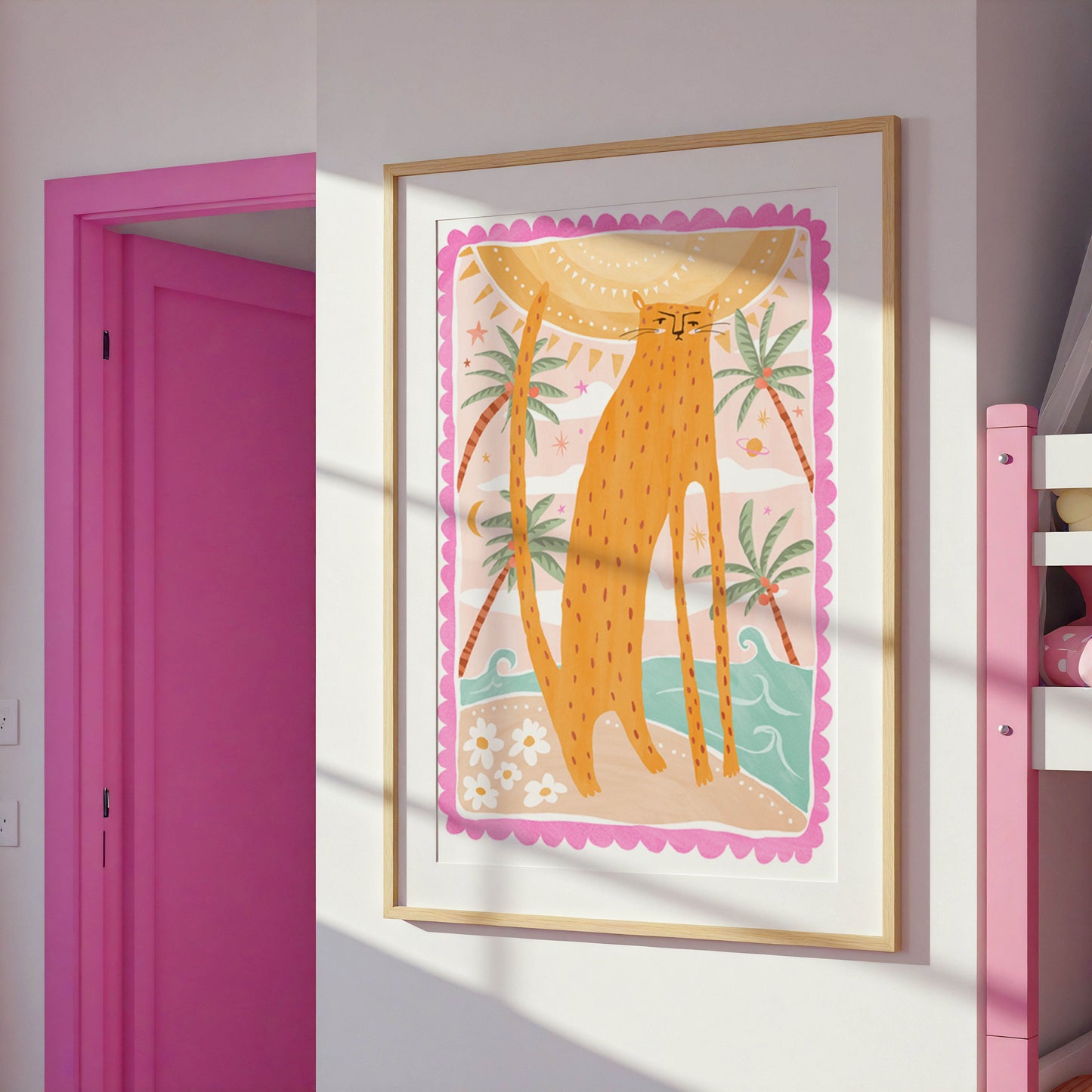 Pip+Phee Coastal Dreamer Leopard Beach Art Print - Bright