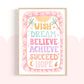 Pip+Phee Coastal Dreamer Positive Affirmation Quote Art Print - Dusty Pastel