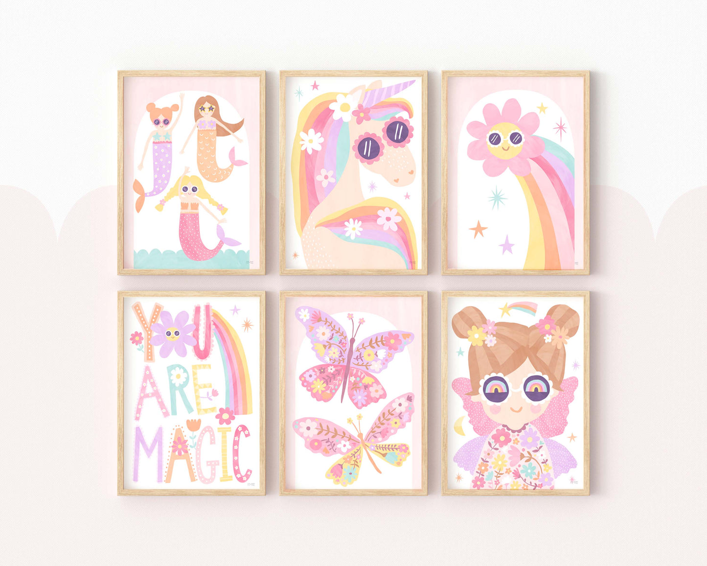 Pip+Phee Daisy Magic Butterflies Art Print - Pastel