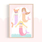 Pip+Phee Daisy Magic Mermaid Art Print - Pastel