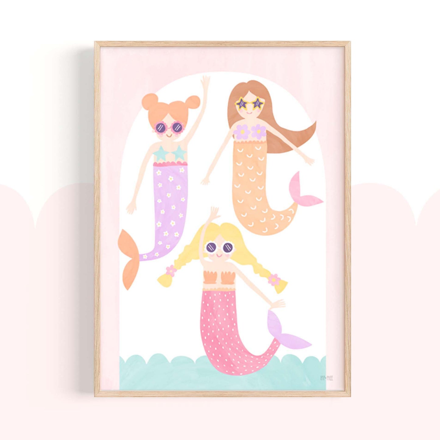 Pip+Phee Daisy Magic Mermaid Art Print - Pastel