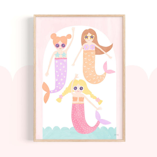 Pip+Phee Daisy Magic Mermaid Art Print - Pastel