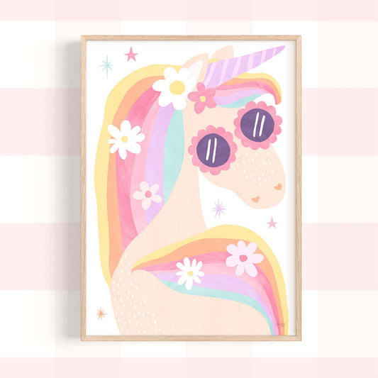 Pip+Phee Daisy Magic Unicorn Art Print - Pastel