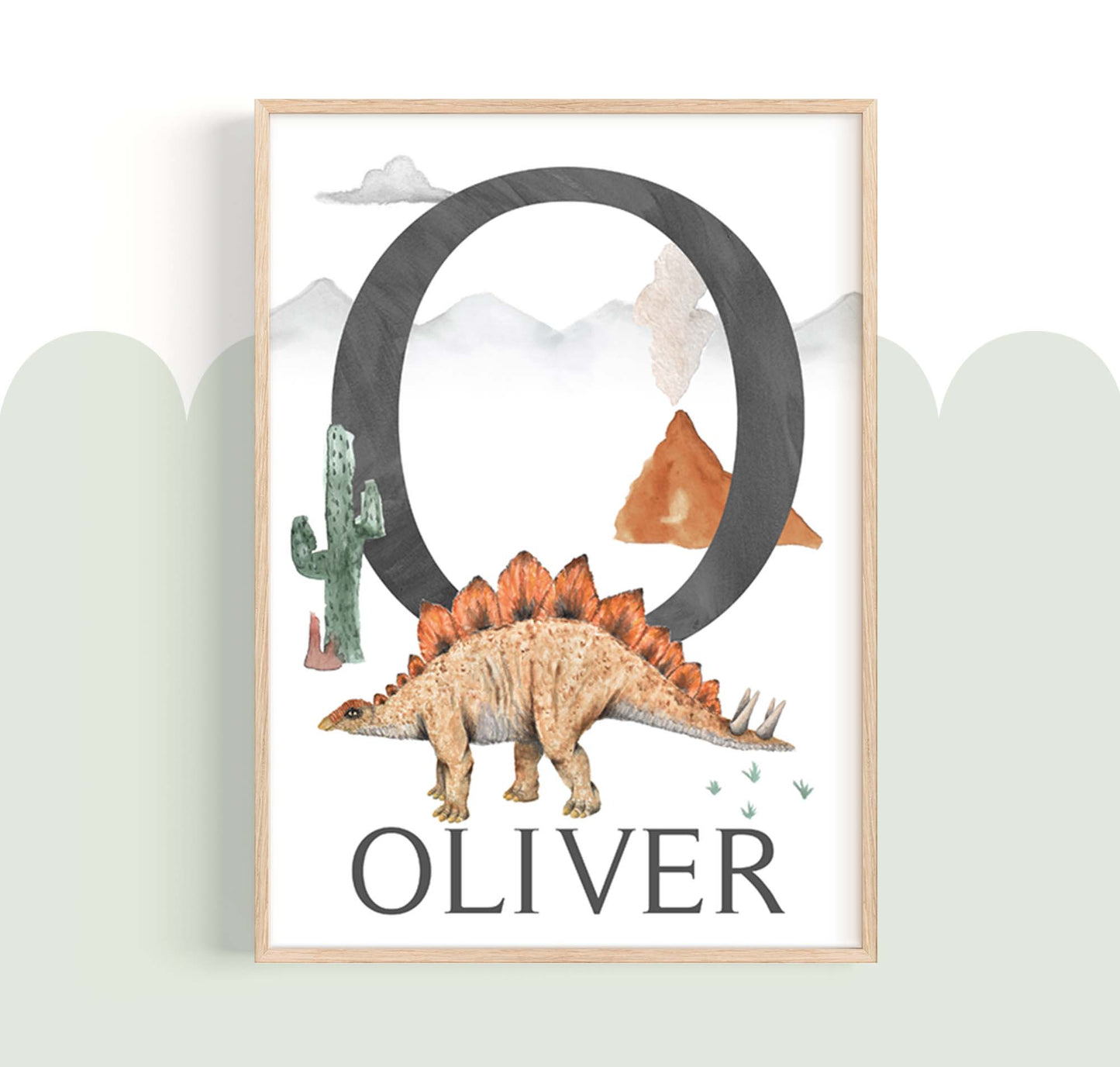 Pip+Phee Jurassic Dinosaur Name Art Print